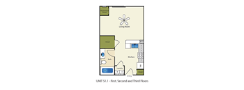 Studio Floor Plan at Providence Place Apartments, Utah, 84111