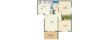 2 Bed 2 Bath Floor Plan at Shadow Way Apartments, Oceanside, CA