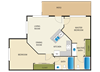 2 Bed 2 Bath Floor Plan 2 Bed 2 Bath Floor Plan at Spring Villa Apartments, Spring Valley, CA, 91977