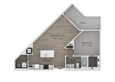 A2 Floor Plan at Veranda Apartments, Draper