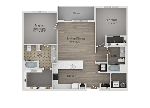B1 Floor Plan at Veranda Apartments, Utah