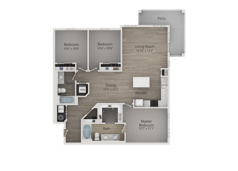C1 Floor Plan at Veranda Apartments, Draper, UT, 84020