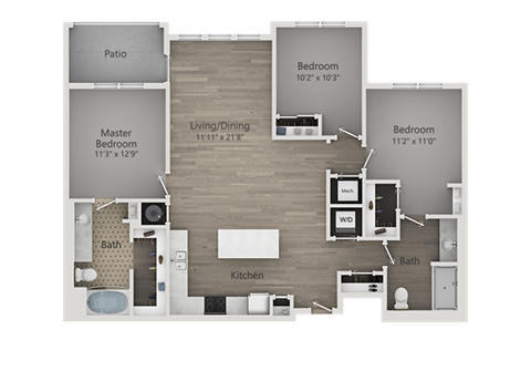 C2 Floor Plan at Veranda Apartments, Draper, UT