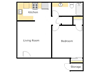 1 Bed 1 Bath Floor Plan 1 Bed 1 Bath Floor Plan at Village Grove Apartments, Escondido
