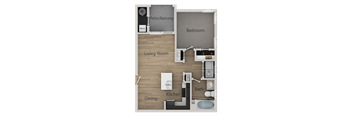 1 Bed 1 Bath Floor Plan at Reserve at View 78 Apartments, Midvale, Utah