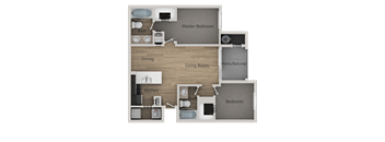 2 Bed 2 Bath Floor Plan at Reserve at View 78 Apartments, Midvale