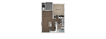 1 Bed 1 Bath Floor Plan at Parc at Day Dairy Apartments and Townhomes, Draper, 84020