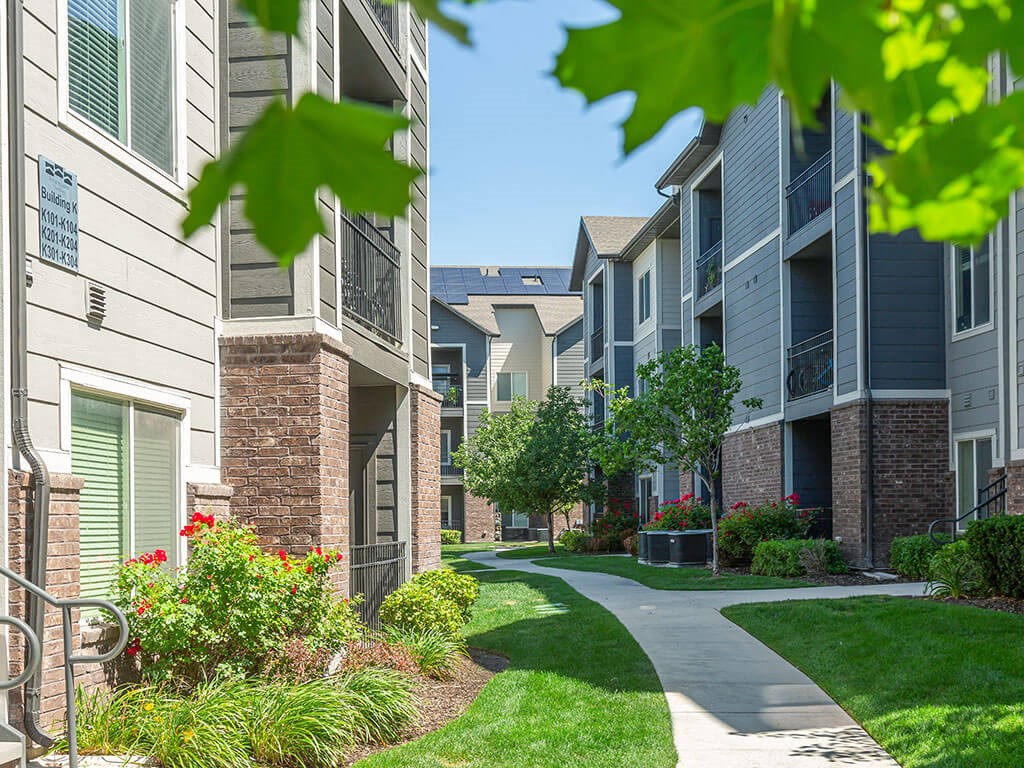 Green Space Walking Trails at Four Seasons at Southtowne Apartments, South Jordan, Utah