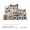 Buckingham Floor Plan 870 Square-Foot Buckingham Floor Plan at Polo Run Apartments, ZPM, Yardly, Pennsylvania