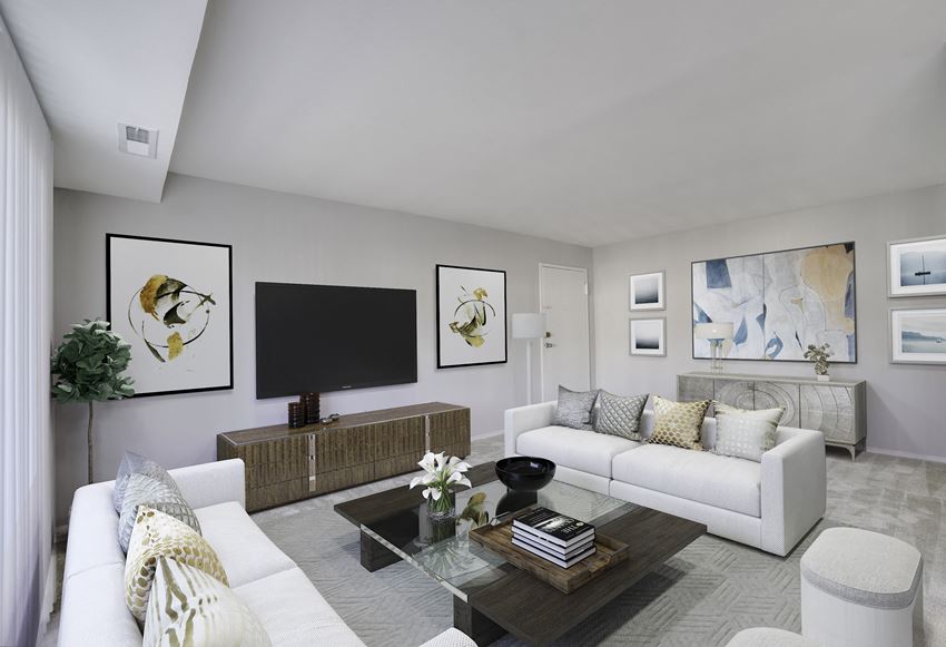 Modern Living Room Modern Living Room at The District at Forestville Apartments, ZPM , Forestville, MD - Photo Gallery