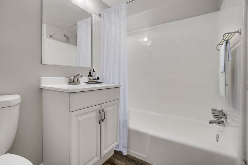 Bathroom With Bathtub Bathroom With Bathtub at The District at Forestville Apartments, ZPM , Forestville, MD, 20747 - Photo Gallery