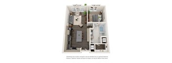 a 1 bedroom floor plan with a bathroom and a balcony