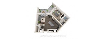 a 1 bedroom floor plan  950 sq ft