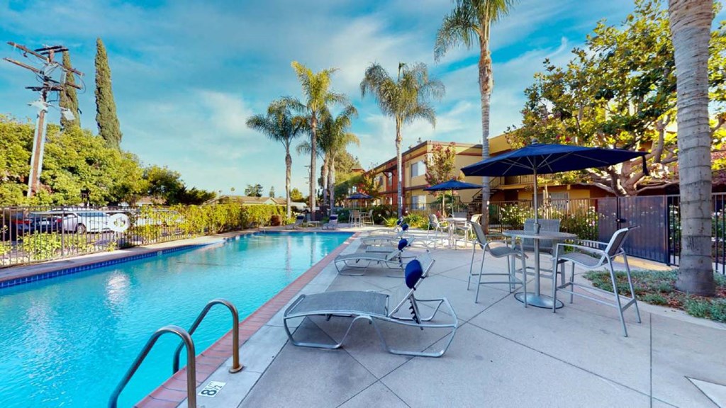 the swimming pool at the resort at The Marquee Apartments, California