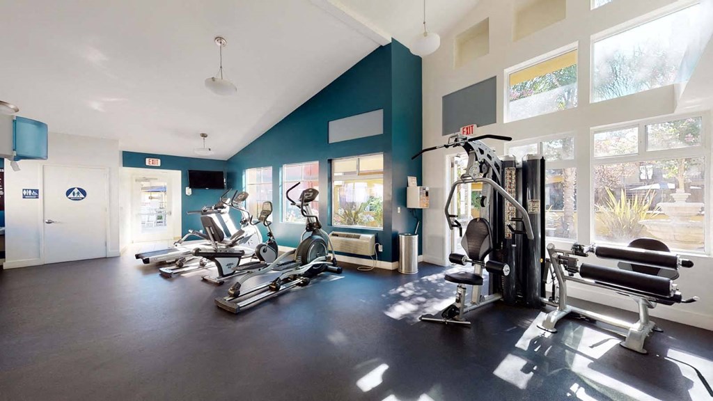 the gym at the owners home at The Marquee Apartments, California