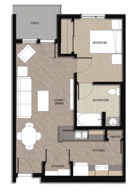 Floor Plan 1 bedrom Type A