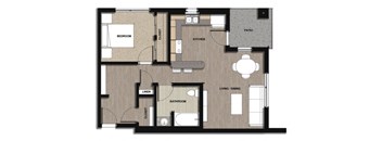 Floor Plan 1 bedroom Type B