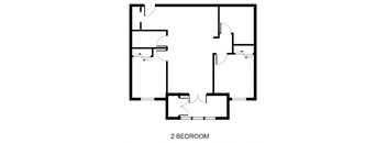 a floor plan of a house with two bedrooms and a living room