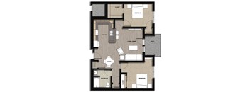 Floor Plan 2 Bedroom Type B