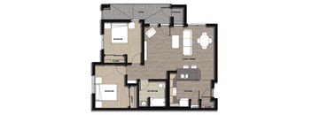 Floor Plan 2 Bedroom Type C