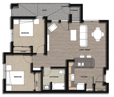 Floor Plan 2 Bedroom Type C