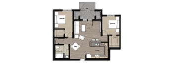 Floor Plan 2 bedroom Type A
