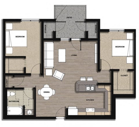Floor Plan 2 bedroom Type A