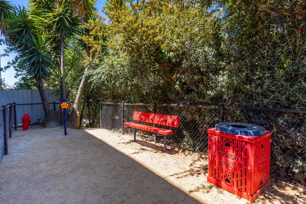 Dog park sitting area