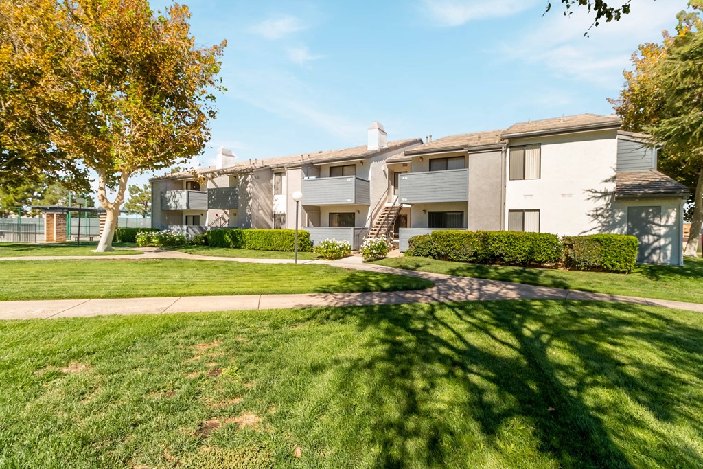 A sunny day at a well-kept apartment complex at Chaparral Apartments, Palmdale, CA, 93551
