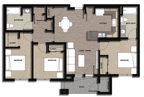 Floor Plan 3 Bedroom Type A