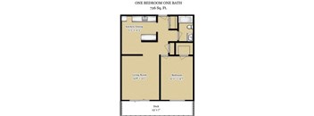 1 Bedroom Floorplan 726sqf