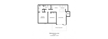 Floor plan 2 bedroom 1 bathroom