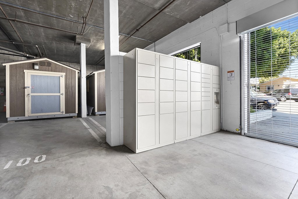 package lockers and storage at Harbor Terrace Apartments, San Pedro