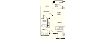 a floor plan of a two bedroom apartment with a bathroom and a closet