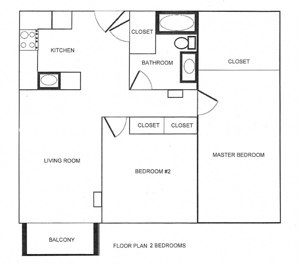 a floor plan of a two bedroom apartment