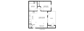 A black and white floor plan of a house with labeled rooms.