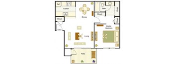 a floor plan of a house with a living room and a dining room