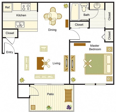 a floor plan of a house with a living room and a dining room
