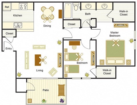 a floor plan of a house with a living room and a bedroom