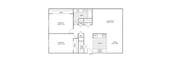 a floor plan of a living room with a bedroom and a dining room