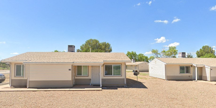 a home with a blue sky in the background