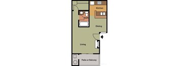 Studio 1 bath at Chaparral Apartments , West Palmdale, CA