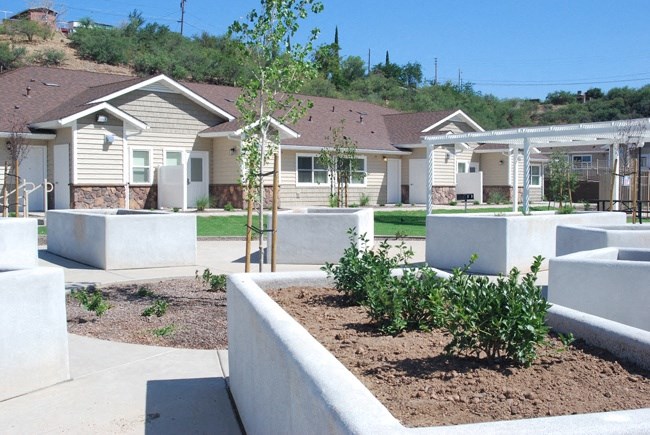 a group of houses in a row