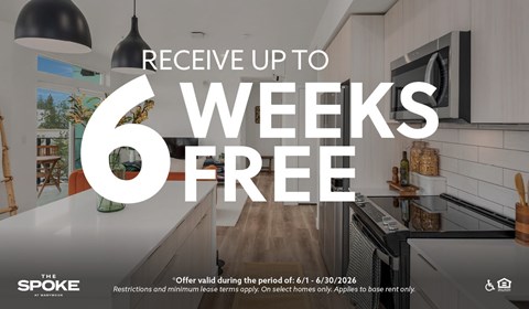 A promotional image for The Spoke offering up to 6 weeks free.