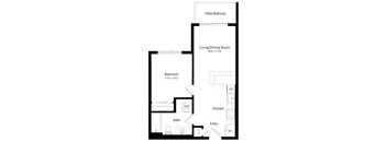 a floor plan of a house with a bedroom and a living room