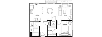 A black and white floor plan of a home layout.