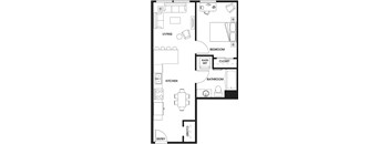 A black and white image of a floor plan for a home.