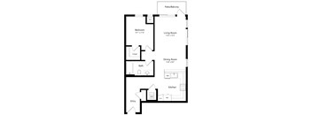 A black and white image of a floor plan for a home.