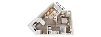 A top-down view of a house layout with labeled sections.