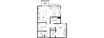 A black and white diagram of a house layout with labeled rooms.